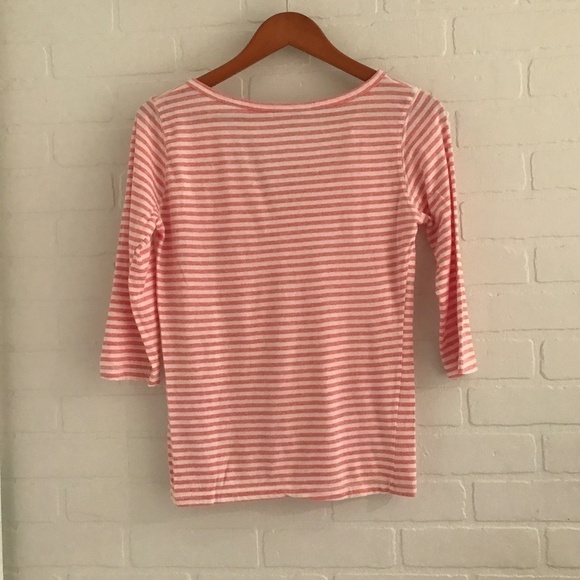 St Johns Bay Women’s Shirt White/Rosie-red Marinière Coastal Stripes Size M - Picture 9 of 9